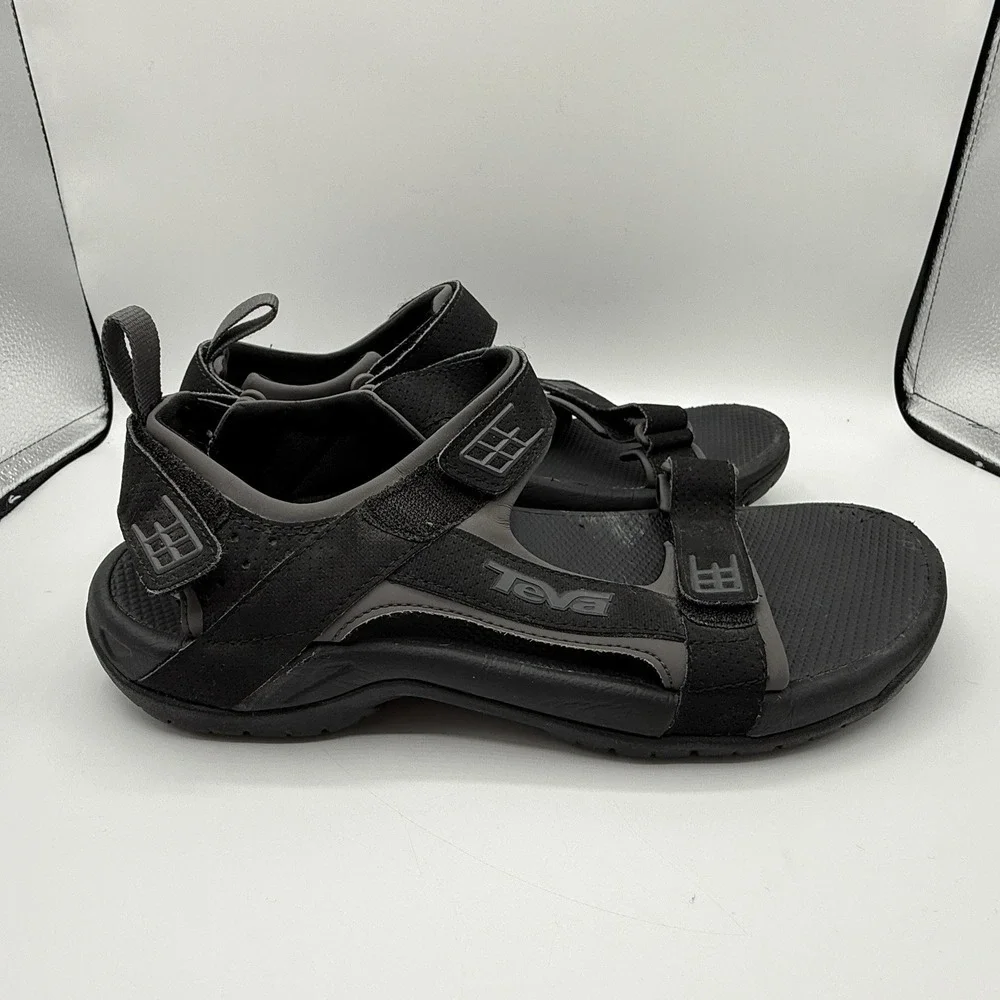 Teva Minam Sport Sandals Mens Black Size 9 Hiking Water Shoes River Sandals 4289